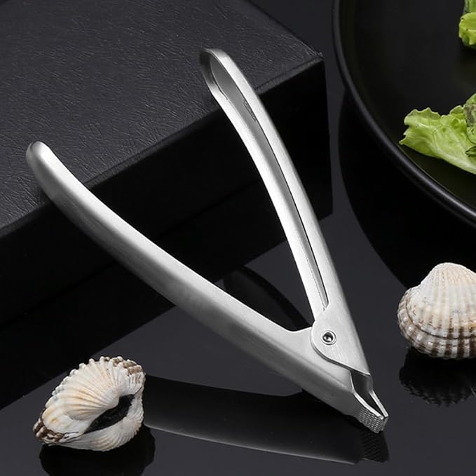 Hemoton Stainless Steel Clam Opener 5 Inch Seafood Tool with Ergonomic Handle for Easy Shellfish and Oyster Opening Kitchen Gadget