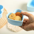 Sizikato Heart-Shaped Porcelain Souffle Dishes, Ramekins - 3.5 Inches for Souffle, Creme Brulee and Dipping Sauces - Set of 4