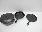 Lodge Cast Iron Set - Pre-Seasoned Kitchen Set - Skillet, Griddle & Dutch Oven Included - PFAS-Free Non-Toxic Cookware - 4-Piece Set