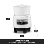 Waring Commercial BJ120C Compact Citrus Juicer, 120V, 5-15 Phase Plug,White, 34 Ounce