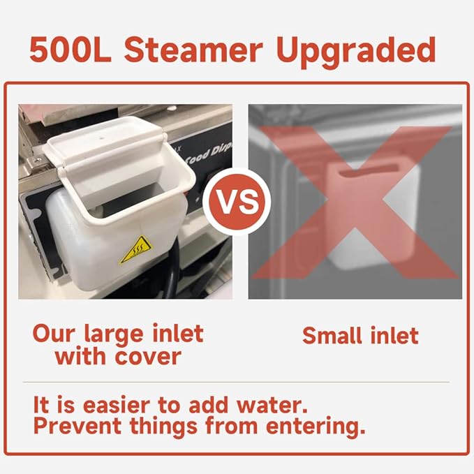 Electric Bun Steamer, Curved Glass Luxury Design 5 Layers Stainless Steel Food Hot Showcase, Bao steaming machine (500C)