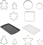 Chicago Metallic 12 Piece Holiday Baking Set, For Making Cookies, Cutting Sandwiches, Fruit, or Fudge, Creating Crafts and More