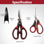Kitchen Shears Set of 2, Heavy Duty Kitchen Scissors Seafood Scissors, Stainless Steel Sharp Food Cooking Scissors for Meat, Bones, Fish, Poultry, Vegetables, Chicken, Dishwasher Safe