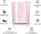 Liacere Plastic Drinking Glasses (Set of 12) 14 oz Pink Reusable Plastic Glasses Colors，Kitchen Water Glasses Cup,Bar Tumbler Glassware Set for Beer, Juice, Cocktail, Whiskey for Valentine’s Day