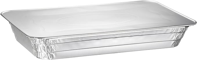(25 Count) Full Size Deep Steam Table Pans With Lids | Foil Pans with Lids | Disposable Food Containers for Baking, Freezing, and Storage (21” x 13” x 3”)
