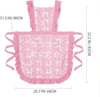 Pinknoke Vintage Pinafore Apron Dress for Women with Pockets Cute Floral Chef Aprons for Kitchen Cooking Baking Gardening