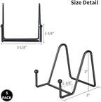 IBosins 5 Pack 3 Inch Small Plate Holder Display Stands, Mini Metal Black Frame Stand for Picture, Book, Photo Easel, Creation, Collectibles