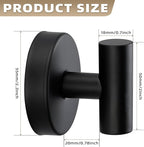 Suction Cup Hooks for Shower - Bathroom Reusable Hooks for Towels, Robes & Loofah - No-Drill Mounting on Kitchen, Walls, Metal, Glass, Mirrors, Tile & Smooth Non-Porous Surfaces Matte Black 4 Pack