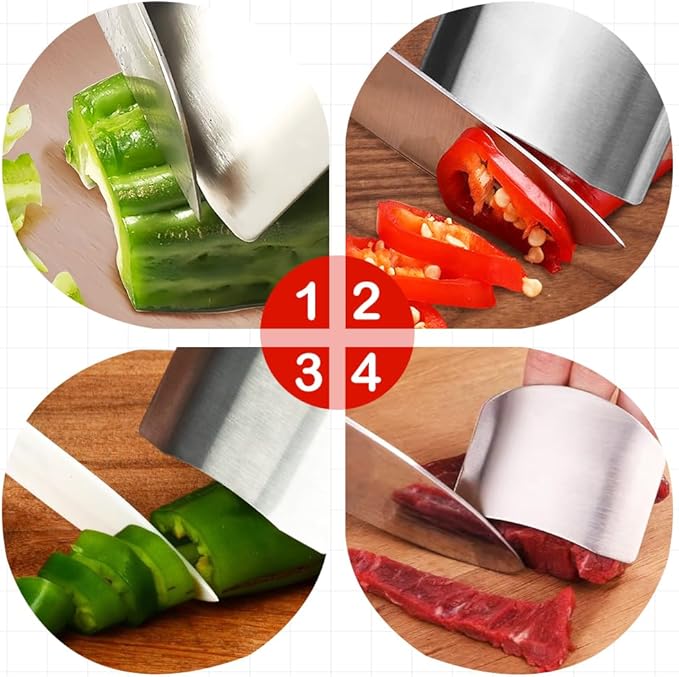 Stainless Steel Finger Hand Protector, 2025 New Finger Guard Protector Finger Guards for Cutting Food, Premium Slicing Tool Finger Protector Kitchen Tools for Chopping Vegetables Meat (2)