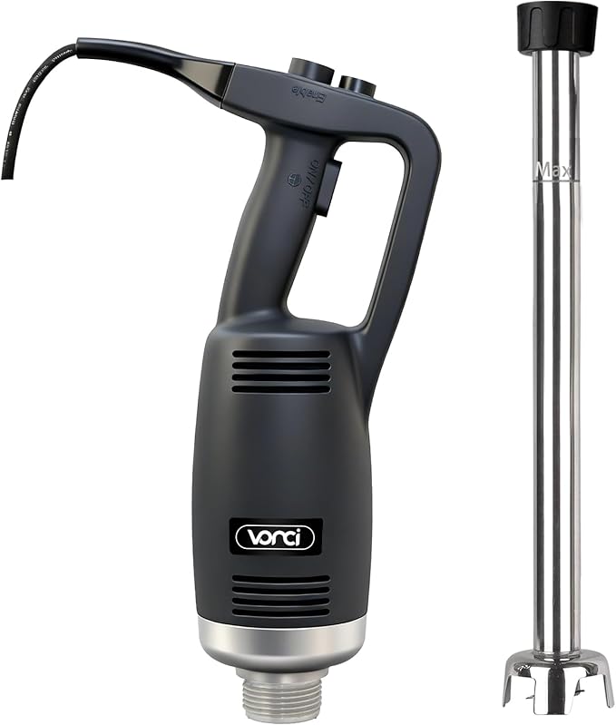 VONCI 750W Commercial Immersion Blender, Extra Heavy Duty Hand Blender with Variable Speed 8000-19000RPM, Handheld Stick Mixer with 22" SUS 304 Shaft, Commercial Emulsifier for Restaurant Kitchen.