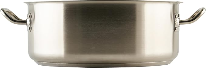 Winco Commercial-Grade Stainless Steel Brazier with Lid, 15 Quart