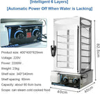 6-Layer Commercial Electric Steamer 2200W Electric Steamed Bun Machine 30-110℃ Temperature Range Anti-Dry Burning Food Steamer Warmer for Store Buffet