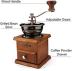 Coffee Mill Grinder - Manual Coffee Grinder with Adjustable Gear Setting and Ceramic Conical Burr,Hand Mill Grinder for Home Use and Travel