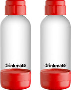 DrinkMate 0.5L Replacement Carbonation Bottles | Compatible with OmniFizz, LUX, and Spritzer | Royal Red, Pack of 2