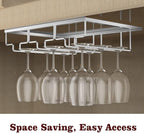 Nuovoware Wine Glass Rack, Wine Glass Hanger Rack Under Cabinet Stemware Holder Storage Hanger for Bar Kitchen Cabinet (3 Rows), Nano Silver