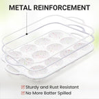 CAKETIME 12 Cups & 24 Cups Silicone Muffin Pan with Metal Frame, Regular & Mini Muffin Pan Set for Baking 2 Pack