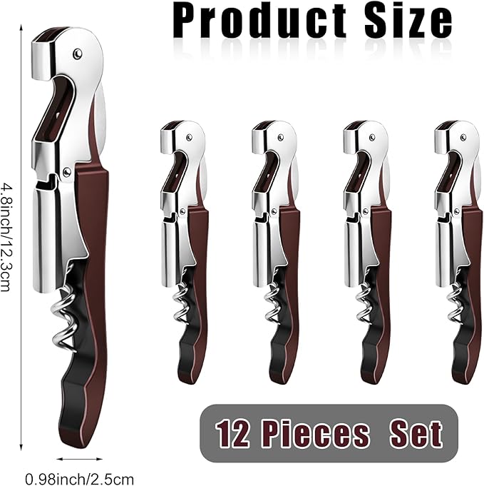 Wine Keys Opener,Stainless wine bottle opener for Home Office Kitchen Restaurant Bar Applications (12, Wine red)