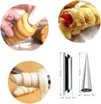 Joyeee 10 Pack 5 Inch Cream Horn Molds for Baking + 10Pcs 5 Inch Cannoli Tubes Molds Set, Large Cannoli Tubes for Frying, Cannoli Forms Kit for baking Egg Cake Waffles, Home DIY Kitchen Tool