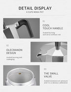 Yabano Stovetop Espresso Maker, 9 Cups Moka Coffee Pot Italian Espresso for Gas or Electric Ceramic Stovetop, Italian Coffee maker for Cappuccino or Latte