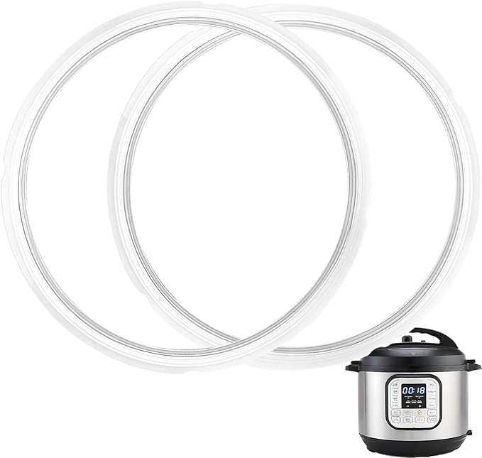2-Pack Sealing Ring 8 Qt for Instant Pot Sealing Ring for 8 Quart Instapot, Food-grade Silicone sealing rings Replacement Seal for Instant Pot 8 Quart, Gasket 8 Qt for Instantpot Sealing Ring, Clear
