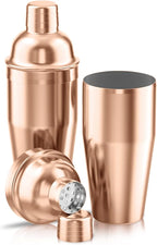 LUCKYGOOBO Cocktail Shaker,24 oz Martini Shaker,Food Grade Stainless Steel Martini Mixer Built-in Strainer,Drink Shaker,Bartender Kit Gifts. (Rose Gold)