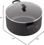 Farberware Cookware Nonstick Stockpot with Lid, 10.5 Quart-Black