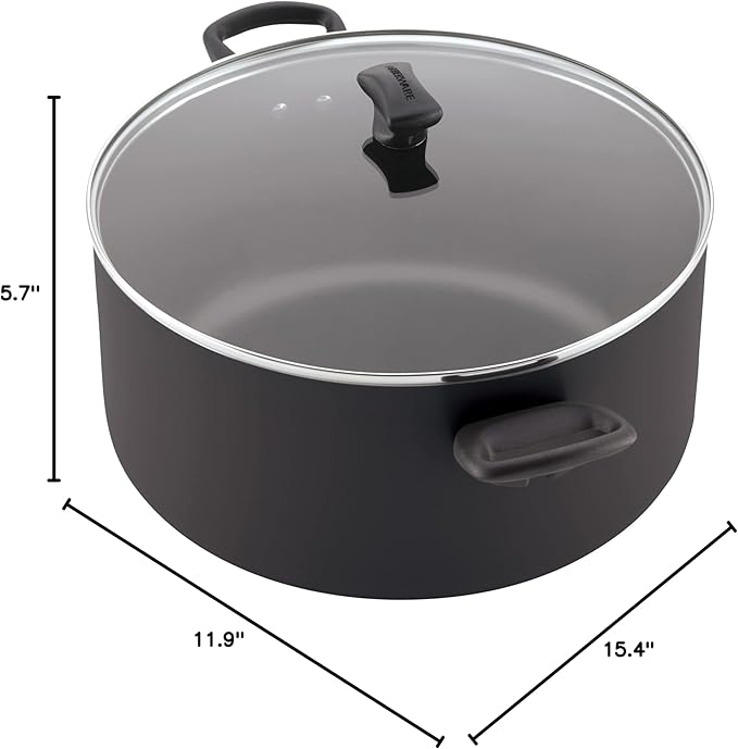 Farberware Cookware Nonstick Stockpot with Lid, 10.5 Quart-Black