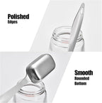 18/8 Stainless Steel Measuring Spoons: Doosu Heavy Duty Rectangular Spoon Square Teaspoon Tablespoon Scoop with Slim Long Handle in Narrow Spice Jar for Kitchen Baking Cooking (Set of 6 with Leveler)