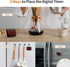 VOCOO Magnetic Kitchen Timer for Cooking with Count Up Countdown, Digital Timer Battery Powered with Large Display, 2 Brightness and Volume Levels for Classroom, Teacher, Kids (Red)