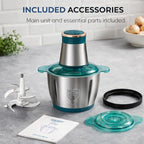 Meat grinder,Meat chopper,Food Chopper,Fast Shredding for Meat, Vegetables, Fruits and Nuts,Electric Food Chopper with 4 Large Sharp Blades for Meat, Upgraded Button & Smart Overheat Protectio