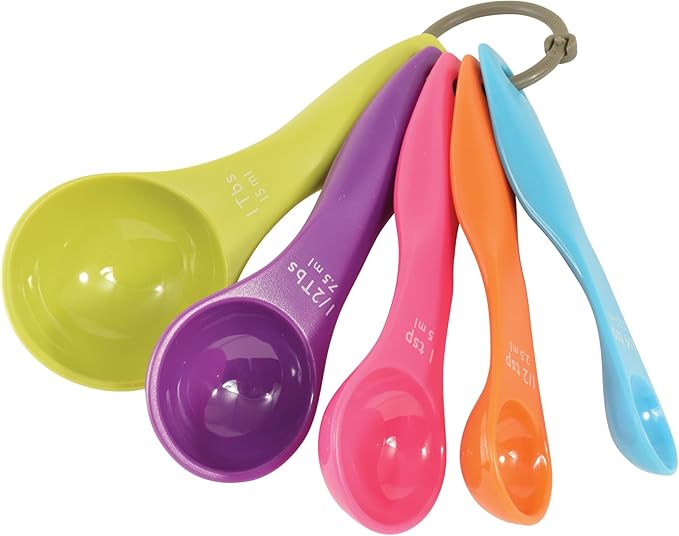 R&M International Colorful Measuring Spoons, 5-Piece Set