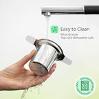 Stainless Steel Tea Infuser for Loose Leaf Tea – Extra Fine Mesh Strainer with Heat Proof Double Handles & Lid, Reusable Filter Fits Mugs, Cups & Teapots, White