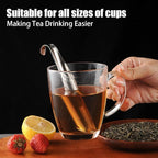 2PCS stainless steel tea filter mesh with hook handle, stainless steel tea diffuser, loose leaf tea infuser (2PCS)