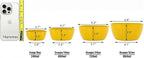 4-Piece Classic Plastic Prep Bowls with Lids, Nesting Plastic Small Mixing Bowl Set for Mixing, Baking, Prepping, Cooking and Serving Food, Microwave and Dishwasher Safe (Yellow)