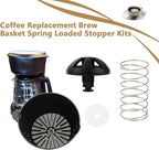 2-Pack Replacement Coffee Brew Basket Spring Loaded Stopper Kits, Fits Mr. Coffee, Black And Decker, Hamilton Coffee Maker Parts, Replaces Part Numbers 112435-000-000 185774-000-000