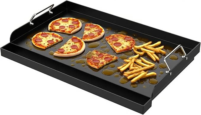 Universal Carbon Steel Griddle for Gas Grill/Kitchen Stove Top, Large Griddle Pan for Camp Camping,Tailgating and BBQ Accessories, Plancha Para Cocinar, 25" x 16" Stove Top Skillet Pan, Gift for men