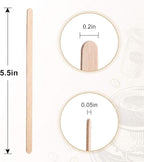 Wooden Coffee Stirrers Individually Wrapped 5.5" Coffee Stir Sticks 500 Pcs, Natural Birch Round End Thick Birch Wood Eco-Friendly Suitable for Coffee, Cocktail and Hot Drinks