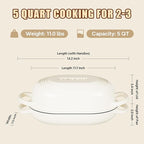Enameled Cast Iron Dutch Oven for Bread Baking - incl. Sourdough Bread-Baking Supplies like Banneton Bread-Proofing Basket - 5QT Loaf Cast Iron Bread Oven Pan& Meatloaf Pan with Lid, Sour Sough Tools, Lame (Cream White）