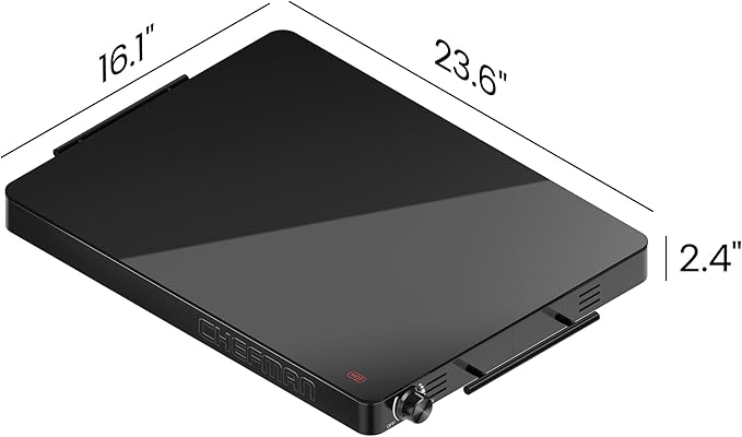 Chefman Electric Warming Tray with Adjustable Temperature Control, Perfect For Buffets, Restaurants, Parties, Events, and Home Dinners, Large 21” x 16” Glass-Top Surface Keeps Food Hot – Black