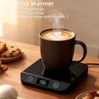 Coffee Mug Warmer & Candle Warmer 46W Electric Cup Warmer for Desk - Smart Digital Display 6 Heat Settings Timer Auto Shut-Off Work from Home Office Gift (Black)