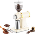 Huanyu Electric Coffee Bean Grinder 250G Commercial&Home Milling Grinding Machine 200W Automatic Burr Grinder Professional Miller 8 Fine - Coarse Grind Size Settings (White)