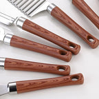 12-Piece Kitchen Tools and Gadgets Set with Wood Imitation Handle BRIIEC Stainless Steel Cooking Utensils Kitchen Accessories Includes Can Opener Garlic Press Peeler