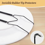 3 Pack 12/14/16 Inch Decorative Plate Medium Plate Hangers for The Wall, Invisible Stainless Steel Wall Hangers for Display with Hooks, for Platter/Dish/Picture(Black)