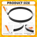 Tioncy 4 Packs Large Omelette Rings for Griddle 8 Inch Stainless Steel Nonstick Pancake Molds Round Omelet Egg Ring Maker with Silicone Handle Grill and Oil Brush for Frying Egg Omelette Muffins