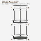 YATINEY 3-Tier Lazy Susan Organizer, Rotating Spice Rack, Spinning Organizer, Industrial Turntable Spice Rack Organizer for Cabinet, Kitchen Countertop, Pantry, Black SR23BK