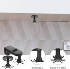 2pcs Wall Mounted Kitchen Utensil Hooks Multi-Functional 6-Claw Rotating Adhesive Hanger Black for Hanging Cooking Tools Under Cabinet Storage