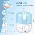 EASYSPEED Electric Garlic Chopper 1Cup, Mini USB Charging Wireless Food Processor with 304 Stainless Steel, 3 Sharp Blades, Portable Kitchen Meat Grinder for Onion, Garlic, Ginger, Baby Food