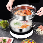 Steamer Pot for Cooking 11 inch Steamer Pot, 3-tier Multipurpose 18/8 Stainless Steel Steam Pot Cookware with Lid for Vegetable, Dumpling, Stock, Sauce, Food