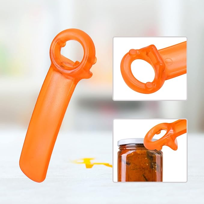 1 Pack Orange Jar-key Jar Opener The Original Easy Use by Anyone (Transparent)