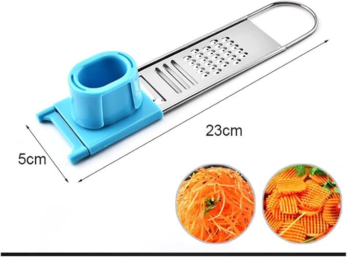 Multifunctional Vegetable Cutter Shredder Cutter Slicing Cutting Fruit Melon Peeler (Blue)